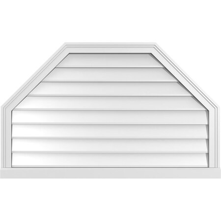 Ekena Millwork Octagonal Top Surface Mount PVC Gable Vent w/ 2"W x 2"P Brickmould Sill Frame, 42"W x 26"H GVPOT42X2603SN